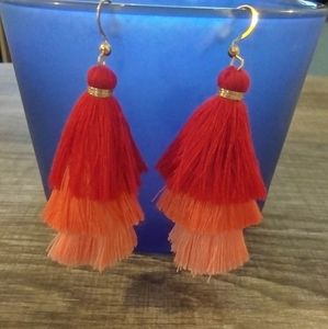 Tricolor tassel earrings